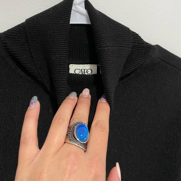 Black Cato Turtle Neck Sweater Size Small - Picture 3 of 3